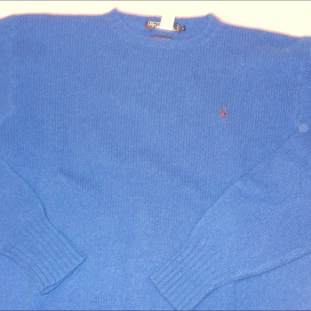 Bright Blue Men's Ralph Lauren Polo Sweater (Med)